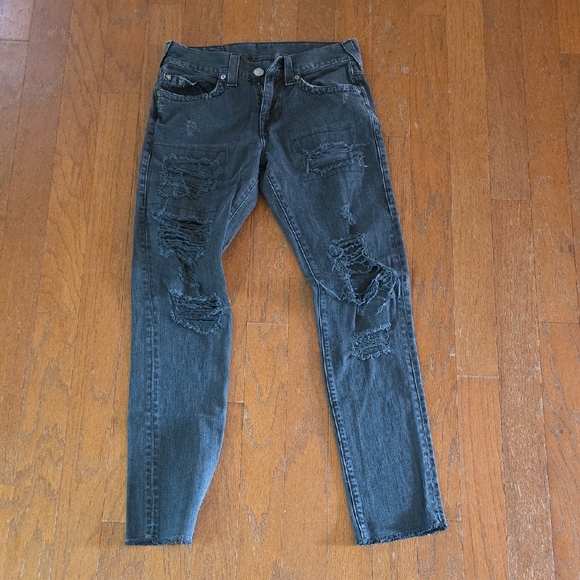 True Religion Faded Black Denim‎ Jeans - Picture 1 of 6